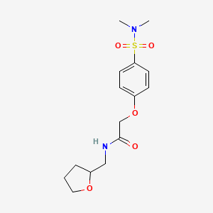 molecular formula C15H22N2O5S B4772339 2-{4-[(dimethylamino)sulfonyl]phenoxy}-N-(tetrahydro-2-furanylmethyl)acetamide 