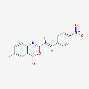 molecular formula C17H12N2O4 B477234 2-(2-{4-nitrophenyl}vinyl)-6-methyl-4H-3,1-benzoxazin-4-one CAS No. 294891-99-9