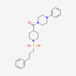 molecular formula C25H33N3O3S B4772351 1-phenyl-4-({1-[(3-phenylpropyl)sulfonyl]-4-piperidinyl}carbonyl)piperazine 
