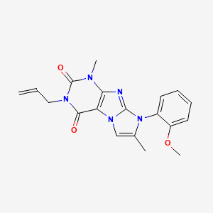 molecular formula C19H19N5O3 B4772352 3-allyl-8-(2-methoxyphenyl)-1,7-dimethyl-1H-imidazo[2,1-f]purine-2,4(3H,8H)-dione 