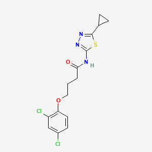 molecular formula C15H15Cl2N3O2S B4772360 N-(5-cyclopropyl-1,3,4-thiadiazol-2-yl)-4-(2,4-dichlorophenoxy)butanamide 