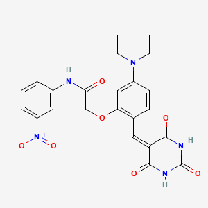 molecular formula C23H23N5O7 B4772364 2-{5-(diethylamino)-2-[(2,4,6-trioxotetrahydro-5(2H)-pyrimidinylidene)methyl]phenoxy}-N-(3-nitrophenyl)acetamide 