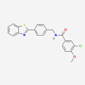 molecular formula C22H17ClN2O2S B4772372 N-[4-(1,3-benzothiazol-2-yl)benzyl]-3-chloro-4-methoxybenzamide 