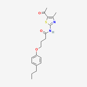 molecular formula C19H24N2O3S B4772385 N-(5-acetyl-4-methyl-1,3-thiazol-2-yl)-4-(4-propylphenoxy)butanamide 