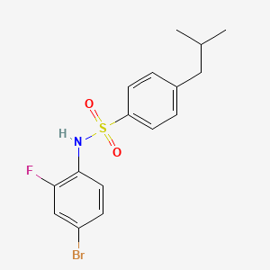 molecular formula C16H17BrFNO2S B4772388 N-(4-bromo-2-fluorophenyl)-4-isobutylbenzenesulfonamide 