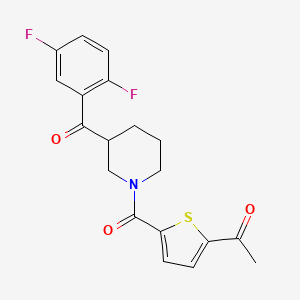 molecular formula C19H17F2NO3S B4772390 1-(5-{[3-(2,5-difluorobenzoyl)-1-piperidinyl]carbonyl}-2-thienyl)ethanone 
