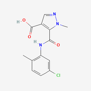 molecular formula C13H12ClN3O3 B4772399 5-{[(5-chloro-2-methylphenyl)amino]carbonyl}-1-methyl-1H-pyrazole-4-carboxylic acid 