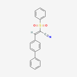 molecular formula C21H15NO2S B4772405 3-(4-biphenylyl)-2-(phenylsulfonyl)acrylonitrile 