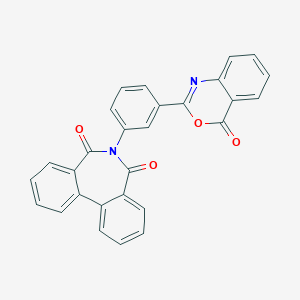 molecular formula C28H16N2O4 B477243 6-[3-(4-Oxo-3,1-benzoxazin-2-yl)phenyl]benzo[d][2]benzazepine-5,7-dione CAS No. 294892-42-5