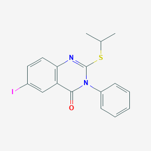 molecular formula C17H15IN2OS B4772451 6-iodo-2-(isopropylthio)-3-phenyl-4(3H)-quinazolinone 