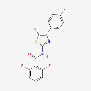 molecular formula C18H14F2N2OS B4772454 2,6-difluoro-N-[5-methyl-4-(4-methylphenyl)-1,3-thiazol-2-yl]benzamide 