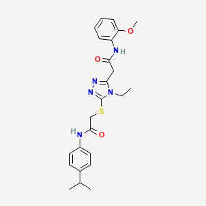 molecular formula C24H29N5O3S B4772470 2-[4-ethyl-5-({2-[(4-isopropylphenyl)amino]-2-oxoethyl}thio)-4H-1,2,4-triazol-3-yl]-N-(2-methoxyphenyl)acetamide 