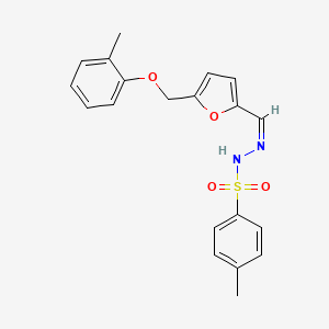 molecular formula C20H20N2O4S B4772485 4-methyl-N'-({5-[(2-methylphenoxy)methyl]-2-furyl}methylene)benzenesulfonohydrazide 