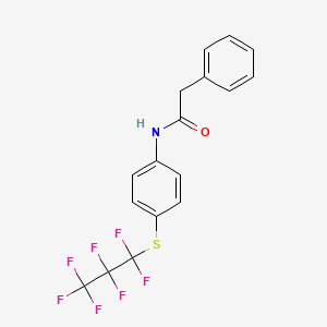 molecular formula C17H12F7NOS B4772516 N-{4-[(heptafluoropropyl)thio]phenyl}-2-phenylacetamide 