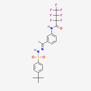 molecular formula C22H22F7N3O3S B4772518 N-(3-{N-[(4-tert-butylphenyl)sulfonyl]ethanehydrazonoyl}phenyl)-2,2,3,3,4,4,4-heptafluorobutanamide 