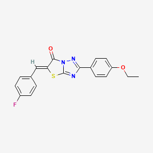 molecular formula C19H14FN3O2S B4772526 2-(4-ethoxyphenyl)-5-(4-fluorobenzylidene)[1,3]thiazolo[3,2-b][1,2,4]triazol-6(5H)-one 