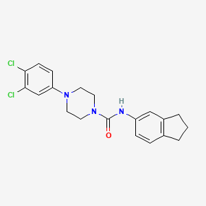 molecular formula C20H21Cl2N3O B4772530 4-(3,4-dichlorophenyl)-N-(2,3-dihydro-1H-inden-5-yl)-1-piperazinecarboxamide 
