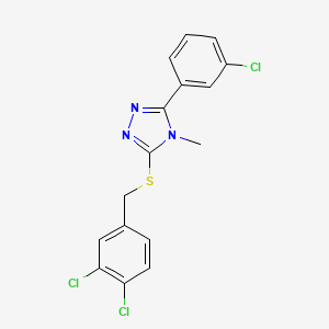 molecular formula C16H12Cl3N3S B4772551 3-(3-chlorophenyl)-5-[(3,4-dichlorobenzyl)thio]-4-methyl-4H-1,2,4-triazole 