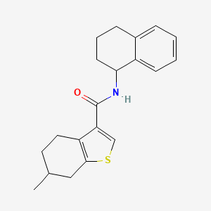 molecular formula C20H23NOS B4772567 6-methyl-N-(1,2,3,4-tetrahydro-1-naphthalenyl)-4,5,6,7-tetrahydro-1-benzothiophene-3-carboxamide 