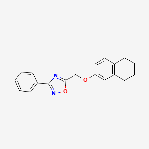 molecular formula C19H18N2O2 B4772583 3-phenyl-5-[(5,6,7,8-tetrahydro-2-naphthalenyloxy)methyl]-1,2,4-oxadiazole 