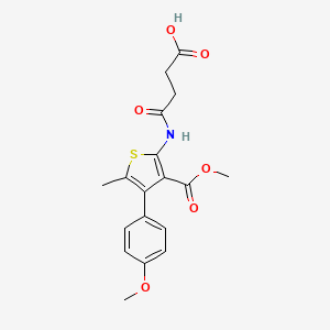 molecular formula C18H19NO6S B4772625 4-{[3-(methoxycarbonyl)-4-(4-methoxyphenyl)-5-methyl-2-thienyl]amino}-4-oxobutanoic acid 