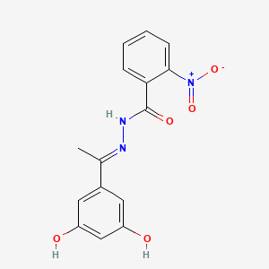 molecular formula C15H13N3O5 B4772640 N'-[1-(3,5-dihydroxyphenyl)ethylidene]-2-nitrobenzohydrazide 