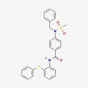 molecular formula C27H24N2O3S2 B4772648 4-[benzyl(methylsulfonyl)amino]-N-[2-(phenylthio)phenyl]benzamide 