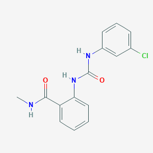 molecular formula C15H14ClN3O2 B4772653 2-({[(3-chlorophenyl)amino]carbonyl}amino)-N-methylbenzamide 
