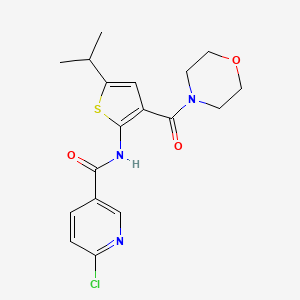 molecular formula C18H20ClN3O3S B4772663 6-chloro-N-[5-isopropyl-3-(4-morpholinylcarbonyl)-2-thienyl]nicotinamide 