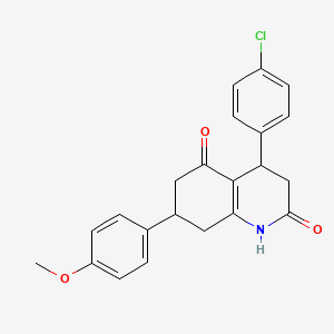 molecular formula C22H20ClNO3 B4772669 4-(4-chlorophenyl)-7-(4-methoxyphenyl)-4,6,7,8-tetrahydro-2,5(1H,3H)-quinolinedione 
