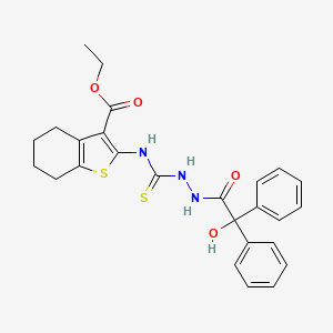 ethyl 2-[({2-[hydroxy(diphenyl)acetyl]hydrazino}carbonothioyl)amino]-4,5,6,7-tetrahydro-1-benzothiophene-3-carboxylate