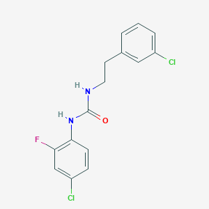 molecular formula C15H13Cl2FN2O B4772681 N-(4-chloro-2-fluorophenyl)-N'-[2-(3-chlorophenyl)ethyl]urea 