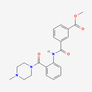 molecular formula C21H23N3O4 B4772716 methyl 3-[({2-[(4-methyl-1-piperazinyl)carbonyl]phenyl}amino)carbonyl]benzoate 