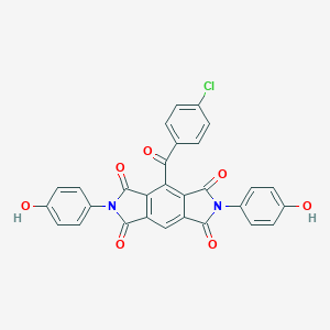 molecular formula C29H15ClN2O7 B477272 4-[(4-chlorophenyl)carbonyl]-2,6-bis(4-hydroxyphenyl)pyrrolo[3,4-f]isoindole-1,3,5,7(2H,6H)-tetrone CAS No. 305359-66-4