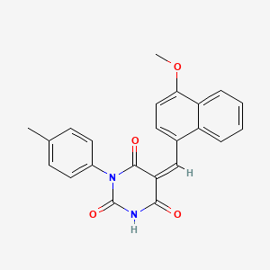 molecular formula C23H18N2O4 B4772721 5-[(4-methoxy-1-naphthyl)methylene]-1-(4-methylphenyl)-2,4,6(1H,3H,5H)-pyrimidinetrione 