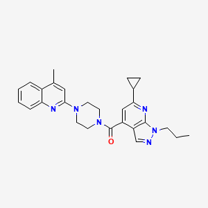 molecular formula C27H30N6O B4772740 2-{4-[(6-cyclopropyl-1-propyl-1H-pyrazolo[3,4-b]pyridin-4-yl)carbonyl]-1-piperazinyl}-4-methylquinoline 