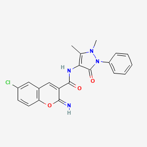 molecular formula C21H17ClN4O3 B4772757 6-chloro-N-(1,5-dimethyl-3-oxo-2-phenyl-2,3-dihydro-1H-pyrazol-4-yl)-2-imino-2H-chromene-3-carboxamide 