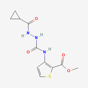 molecular formula C11H13N3O4S B4772761 methyl 3-({[2-(cyclopropylcarbonyl)hydrazino]carbonyl}amino)-2-thiophenecarboxylate 