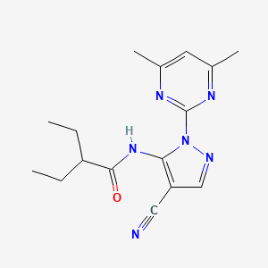molecular formula C16H20N6O B4772766 N-[4-cyano-1-(4,6-dimethyl-2-pyrimidinyl)-1H-pyrazol-5-yl]-2-ethylbutanamide 