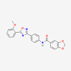 molecular formula C23H17N3O5 B4772769 N-{4-[5-(2-methoxyphenyl)-1,2,4-oxadiazol-3-yl]phenyl}-1,3-benzodioxole-5-carboxamide 