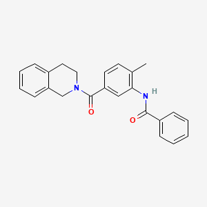 molecular formula C24H22N2O2 B4772773 N-[5-(3,4-dihydro-2(1H)-isoquinolinylcarbonyl)-2-methylphenyl]benzamide 