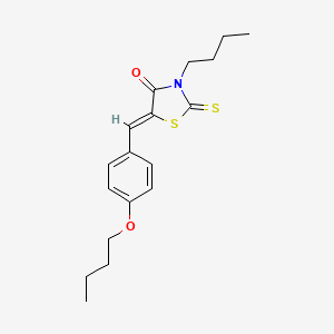 molecular formula C18H23NO2S2 B4772775 5-(4-butoxybenzylidene)-3-butyl-2-thioxo-1,3-thiazolidin-4-one 