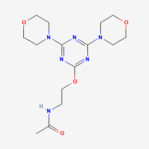 molecular formula C15H24N6O4 B4772781 N-{2-[(4,6-di-4-morpholinyl-1,3,5-triazin-2-yl)oxy]ethyl}acetamide 