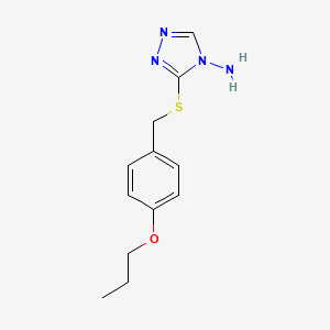 molecular formula C12H16N4OS B4772796 3-[(4-propoxybenzyl)thio]-4H-1,2,4-triazol-4-amine 