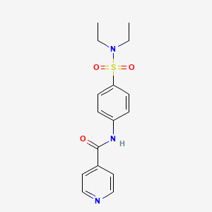 molecular formula C16H19N3O3S B4772807 N-{4-[(diethylamino)sulfonyl]phenyl}isonicotinamide 