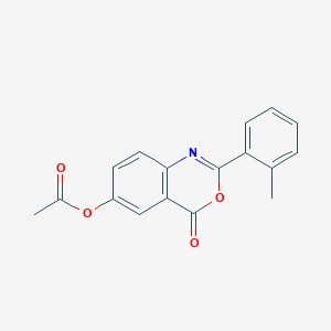 molecular formula C17H13NO4 B477281 2-(2-methylphenyl)-4-oxo-4H-3,1-benzoxazin-6-yl acetate CAS No. 305361-12-0
