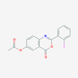 2-(2-iodophenyl)-4-oxo-4H-3,1-benzoxazin-6-yl acetate