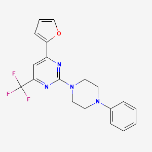 molecular formula C19H17F3N4O B4772821 4-(2-furyl)-2-(4-phenyl-1-piperazinyl)-6-(trifluoromethyl)pyrimidine 