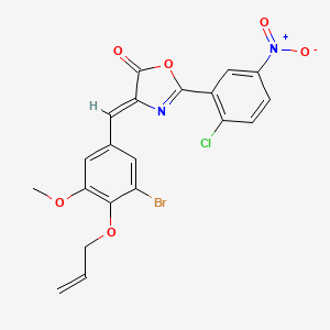 molecular formula C20H14BrClN2O6 B4772842 4-[4-(allyloxy)-3-bromo-5-methoxybenzylidene]-2-(2-chloro-5-nitrophenyl)-1,3-oxazol-5(4H)-one 
