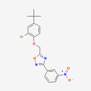 molecular formula C19H18BrN3O4 B4772854 5-[(2-bromo-4-tert-butylphenoxy)methyl]-3-(3-nitrophenyl)-1,2,4-oxadiazole 